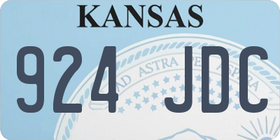 KS license plate 924JDC