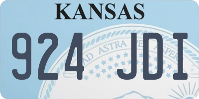 KS license plate 924JDI