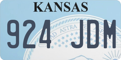 KS license plate 924JDM