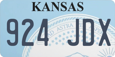 KS license plate 924JDX