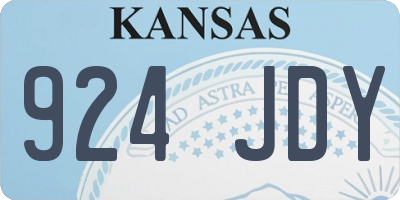 KS license plate 924JDY