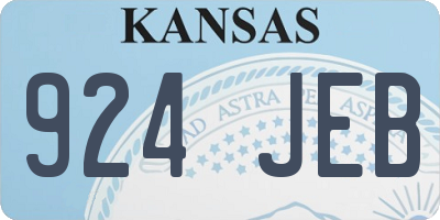 KS license plate 924JEB