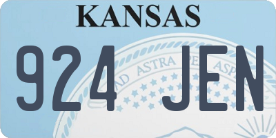 KS license plate 924JEN