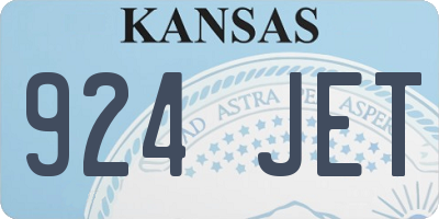 KS license plate 924JET