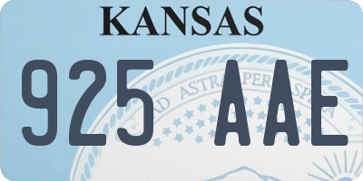 KS license plate 925AAE