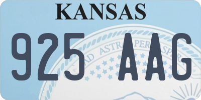 KS license plate 925AAG