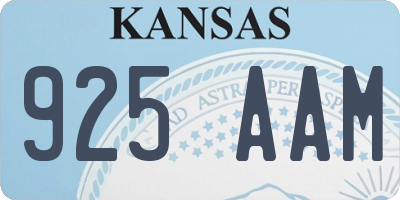 KS license plate 925AAM