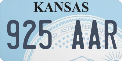 KS license plate 925AAR
