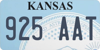 KS license plate 925AAT