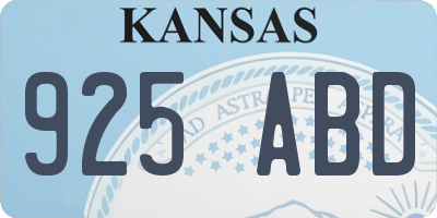 KS license plate 925ABD
