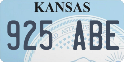 KS license plate 925ABE