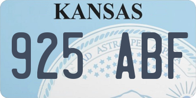 KS license plate 925ABF