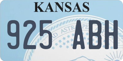 KS license plate 925ABH