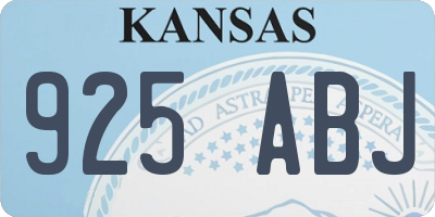 KS license plate 925ABJ