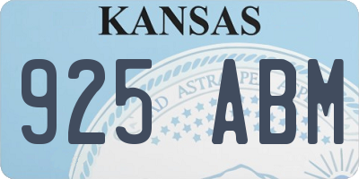 KS license plate 925ABM