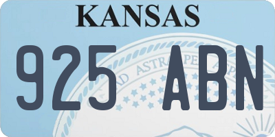 KS license plate 925ABN