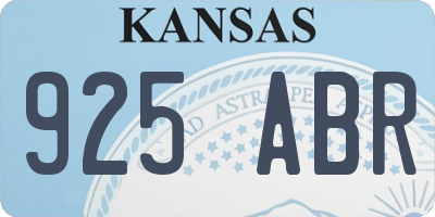 KS license plate 925ABR