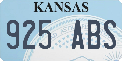 KS license plate 925ABS