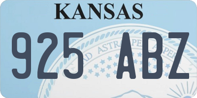KS license plate 925ABZ