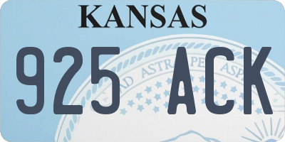 KS license plate 925ACK