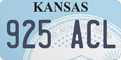 KS license plate 925ACL