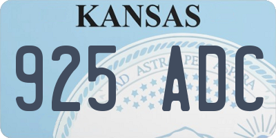 KS license plate 925ADC