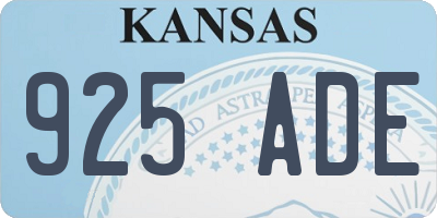 KS license plate 925ADE