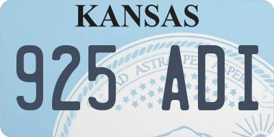 KS license plate 925ADI