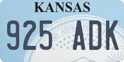 KS license plate 925ADK