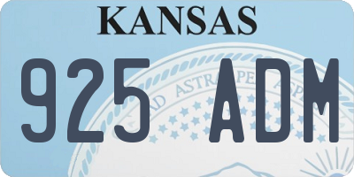 KS license plate 925ADM