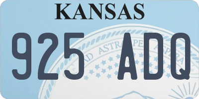 KS license plate 925ADQ