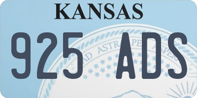 KS license plate 925ADS