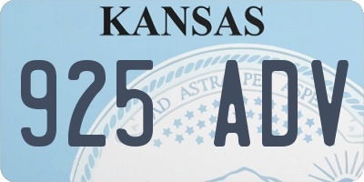 KS license plate 925ADV