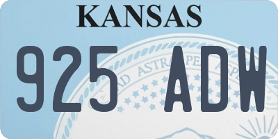 KS license plate 925ADW