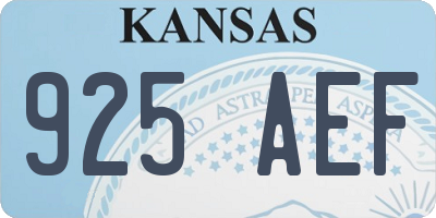 KS license plate 925AEF