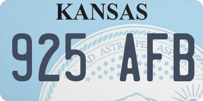 KS license plate 925AFB