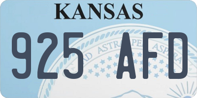 KS license plate 925AFD