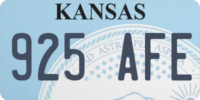 KS license plate 925AFE