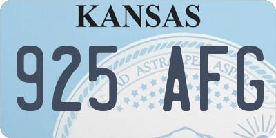 KS license plate 925AFG