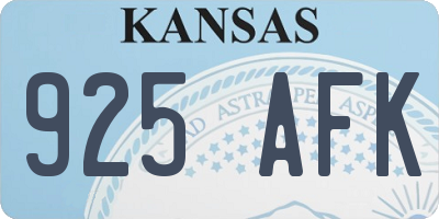 KS license plate 925AFK