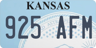 KS license plate 925AFM