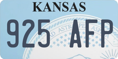 KS license plate 925AFP