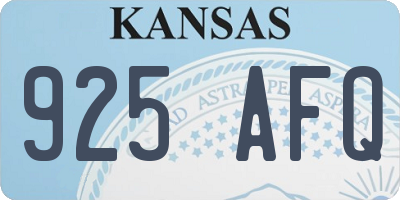 KS license plate 925AFQ
