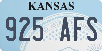 KS license plate 925AFS