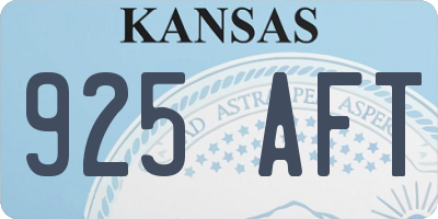 KS license plate 925AFT