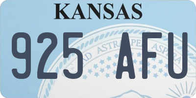 KS license plate 925AFU