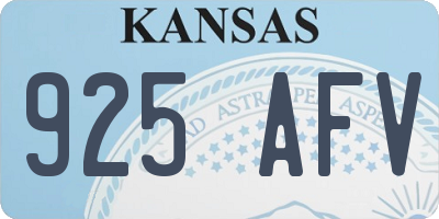 KS license plate 925AFV