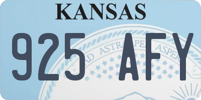 KS license plate 925AFY