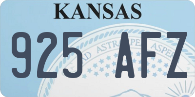 KS license plate 925AFZ