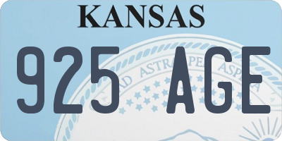 KS license plate 925AGE